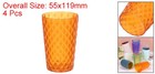 4 X Plastic Drinking Cups Transparent Unbreakable Water Tumbler Orange