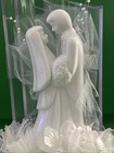 Bride And Groom White Ceramic Wedding Cake Topper By Wilton Vintage 1983