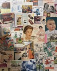 Lot 100 1930s-1960s Small Ads   Cutouts ephemera collage junk Journals scrapbook