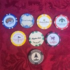 Lot Of 9 Golf Ball Markers Poker Chips Rare Black Rock Resort Coeur D alene