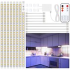 8 Pcs Under Cabinet Lighting Kit Bright Lights Flexible Led Strip Home W  Remote
