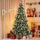 5 6 7ft Christmas Tree With Led Lights Snow Flocked Pinecones Bushy Holiday Xmas