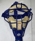 Honig   s Elite Gear Catcher Umpire Mask Blue Baseball Wilson Throat Guard