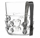 Juliska Florence Bohemian Clear Glass Ice Bucket With Tongs 7  64oz New W defect