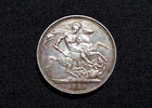 Great Britain 1890 Queen Victoria Jubilee Head Sterling Silver Crown   Hi Grade