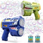 2 Pack Bubble Guns For Kids  Led Light Up Rechargeable Bubbles Machine Blower   