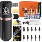 Wireless Rotary Tattoo Gun Kit - Ergonomic Pen Machine  1500mah Battery  Ink Set