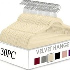 30pcs Velvet Hangers Non-slip Clothes Flocked Hangers Premium Metal Hook Hanger
