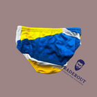 Speedo Men Sapphire Blue Gold Team Endurance  Swim Brief Swimwear Size 30