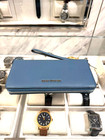 Michael Kors Women Large Leather Wallet Denim Zip Around Phone Holder Clutch Mk
