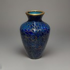 Pair Blue Vintage Chinese Cloisonn   Vases With Stands