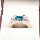 London Blue Topaz Oval Gemstone With 925 Sterling Silver Ring For Men s  b254