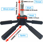 5 Spoke Gun Safe Handle Black Finish - 105mm Spoke  Shaft 1 2   Strong Handle