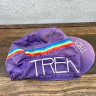 Vintage Trek Cycling Hat 70s 80s Stripe Rainbow Race Bike Eroica Usa Purple