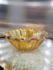 Vintage Indiana Glass   Iridescent Amber    Lily Pons Sunflower Bowl   7    0459