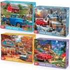 500 Piece Jigsaw Puzzle Set - 4 Pack Vintage Cars   Country Landscapes  Gifts Fo