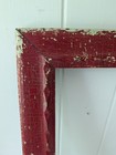 Antique Red Painted Carved Shabby Picture Painting Frame Fits 10 By 17 Inches