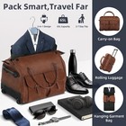 Garment Duffle Bag With Wheels For Travel 3-in-1 Carry-on Luggagevintage Brown