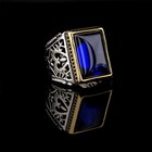 Mens Handmade 925 Sterling Silver Blue Zircon Gemstone Statement Ring