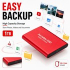 2tb 4tb 16tb Portable Ssd Type-c External Hard Drive High Speed Usb 3 1 Laptop
