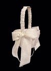  White Criss-cross Design Flower Girl Basket  Flower Basket