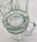Vintage Heavy Ribbed Clear Glass Crystal Beer Drink Mugs Glasses 14 Oz Set Of 4