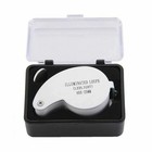 40x Magnifying Loupe Jewelry Eye Glass Magnifier Led Light Jewelers Loop Pocket