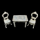    Antique Silver Miniature Table   Chairs Set    Import Hallmarks C1895-1896