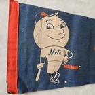 Vintage Mlb 1969 New York Mets Mr  Met Full Size Pennant Amazin  Shea Stadum