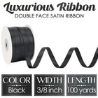 Black Ribbon 3 8 Inch Lux Double Sided Satin 100 Yards Roll Thin Black Ribbon   
