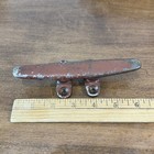Antique Cast Iron Boat Cleat Nautical Marine Dock Hardware Red Paint Patina 6 