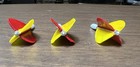Vintage Accudart Feather Dart Flights     Set Of 3     Red   Yellow     Made In Usa