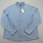 Polo Ralph Lauren Shirt Mens 2xl Blue Chambray Rl Untucked Button Down Pony