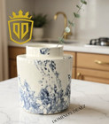 Chinese Blue White Porcelain Statement Vase Hand Painted Floral Vintage Decor 9 