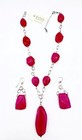 Nwt Barse Sterling Silver   Pink Faceted Tourmaline   Glass Necklace   Earrings