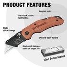 Workpro Folding Utility Knife Quick-change Wood Handle Heavy Duty Box Cutter New