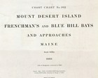 1886 Nautical Chart Map Of Mount Desert Island Blue Hill Bays Maine