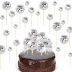 3 5 12pcs Stir Disco Cake Sign Prom Decorations Mini Mirror Cakes Uk Ball V1s5