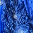 True Vintage Rare Babydoll Lace Nighty Cobalt Chiffon Ruffled Lace Lingerie