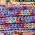 New 7    Scarf  Purple Multi-color Speckled Handmade Crochet Scarf