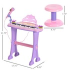 Kids Electronic Keyboard 32 Key Piano Mp3 W microphone Stool Pink