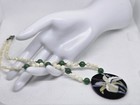 Lee Sands Necklace Iris Flower Inlaid Mother Of Pearl Abalone Vintage
