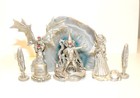 Somethings Brewing  Pewter Witches  Geode   Very Rare Death Figures 