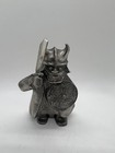 Bk Tenn Pewter Sweden Viking Norse Horned Helm Sword Shield Mythology Figurine
