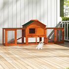 84inches Wood Rabbit Hutch Indoor Bunny Cage Small Animal Pet House Run Outdoor