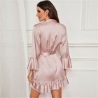 Sleepwear Bridesmaid Gown Women Wedding Silk Satin Kimono Robe Dressing Bathrobe