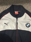 Puma Bmw Motorsport Men   s L Black white Full Zip Track Jacket Stand-up Collar