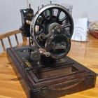 Singer Antique Original Hand Crank Sewing Machine Wooden Case Pre-1930
