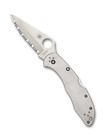 Spyderco Delica 4 Folding Knife C11s Serrated Vg-10 Blade Stainless Steel Handle