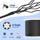 1 8  Black Deck Railing Cable T316cable W 7x7 Strands Construction 1850lbs 300ft